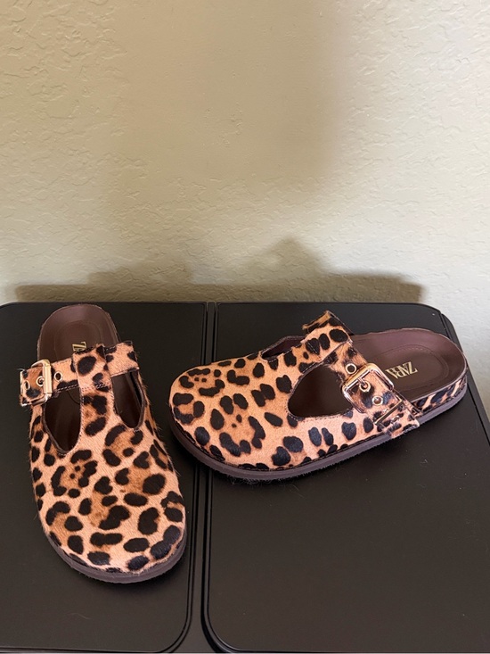 Zara Shoes - Zara leopard print Mary Jane clogs Size 38